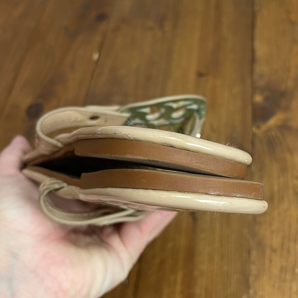 Tory Burch tan nude patent leather miller sandals Womens size 8 - Picture 4 of 5